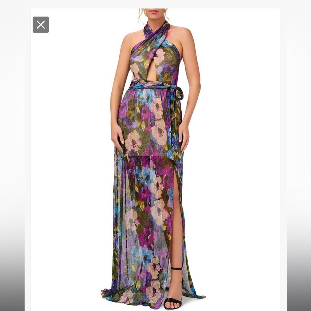 Adriana Pappell multicolor halter dress